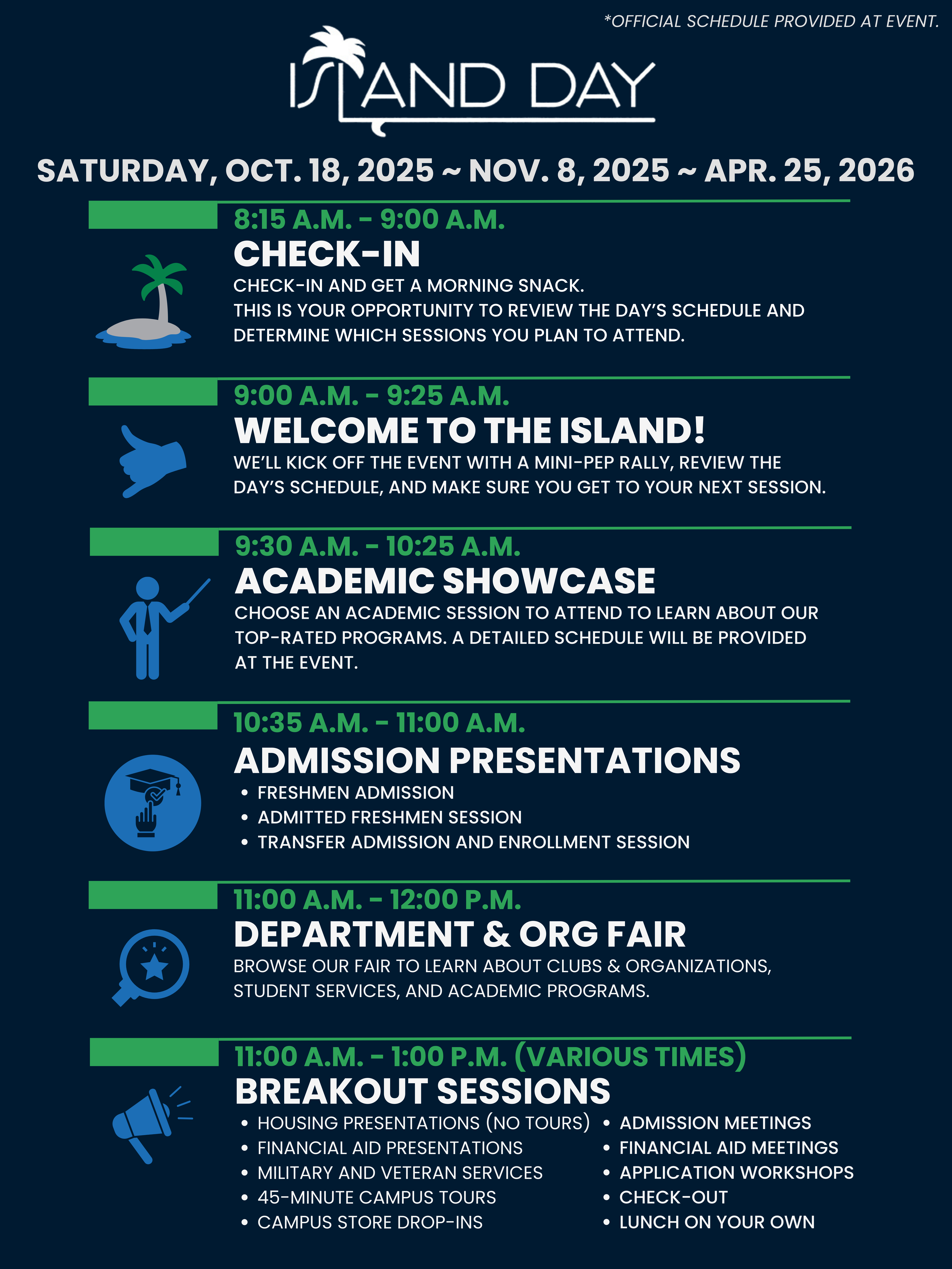 25-26 Island Day Morning Events 