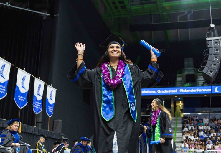 Graduates+walk+the+stage+at+TAMU-CC%27s+Summer+Commencement.