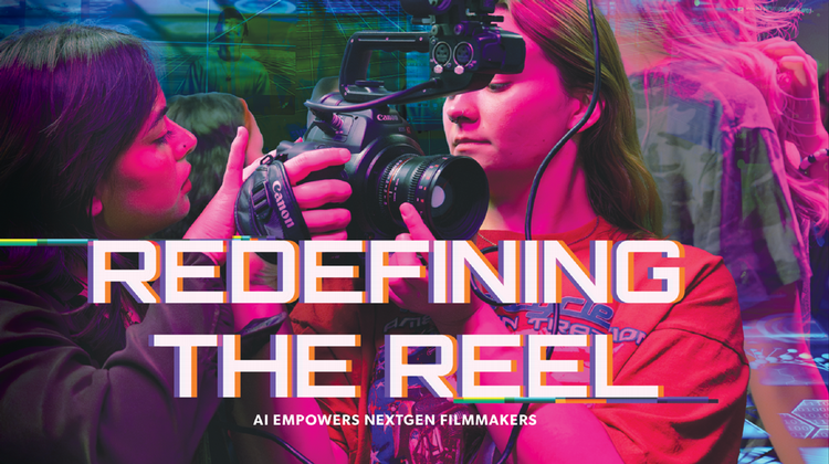 TAMU-CC+studetns+adjusting+a+film+camera+as+they+prepare+to+shoot+a+practice+movie+scene.