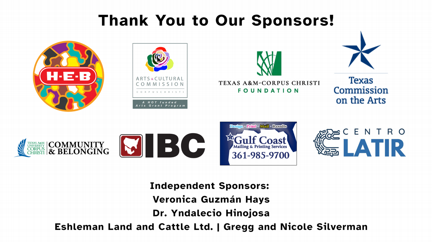 Festival Sponsors Update